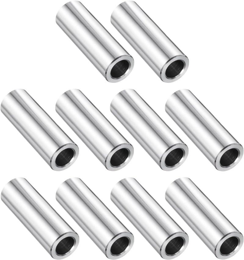 uxcell 10 Pcs Stainless Steel Spacer 5/16" Bore x 1/2" OD x 1-7/16" Length Screw Bushing Plain Finish Round Metal Spacer for 5/16" Screws Bolts and Rods - Image 1